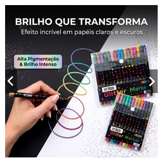 Kit de canetas em gel coloridas e com brilho para desenhos e mandalas