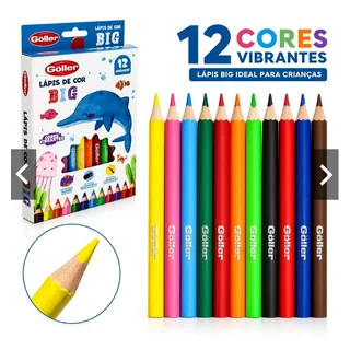 Lápis de cor jumbo triangular com cores vibrantes para atividades infantis