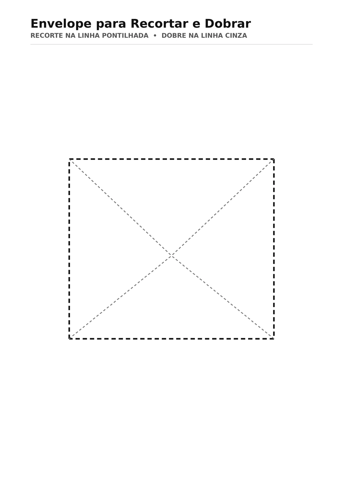 Molde pontilhado de envelope para imprimir recortar e dobrar