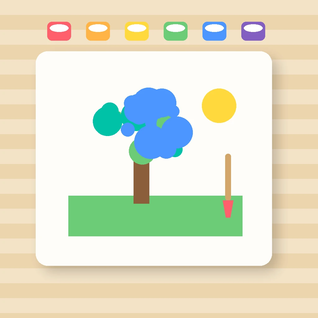 Pintura livre infantil feita com pincéis e tinta guache colorida