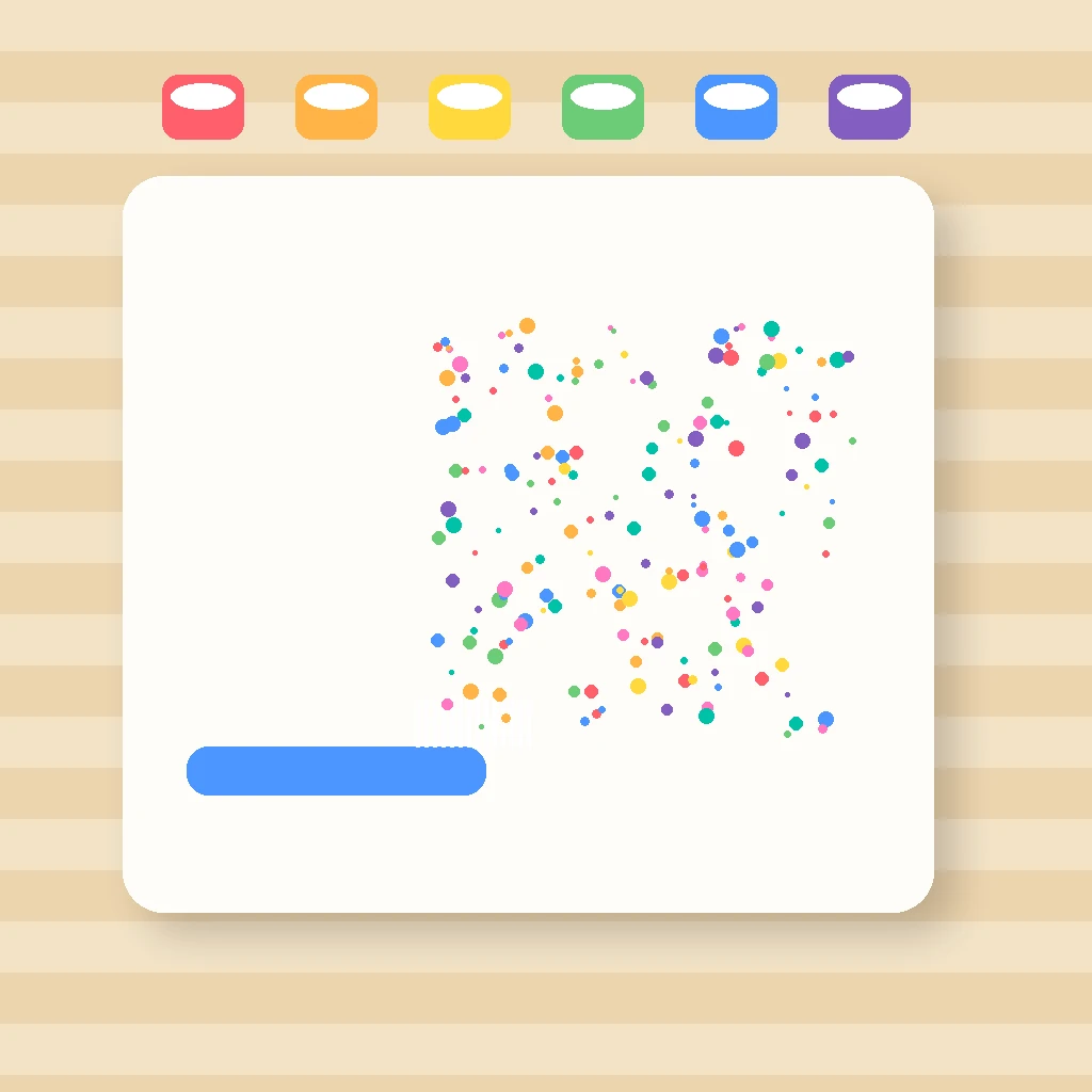 Pintura infantil com escova de dente criando pequenos respingos coloridos