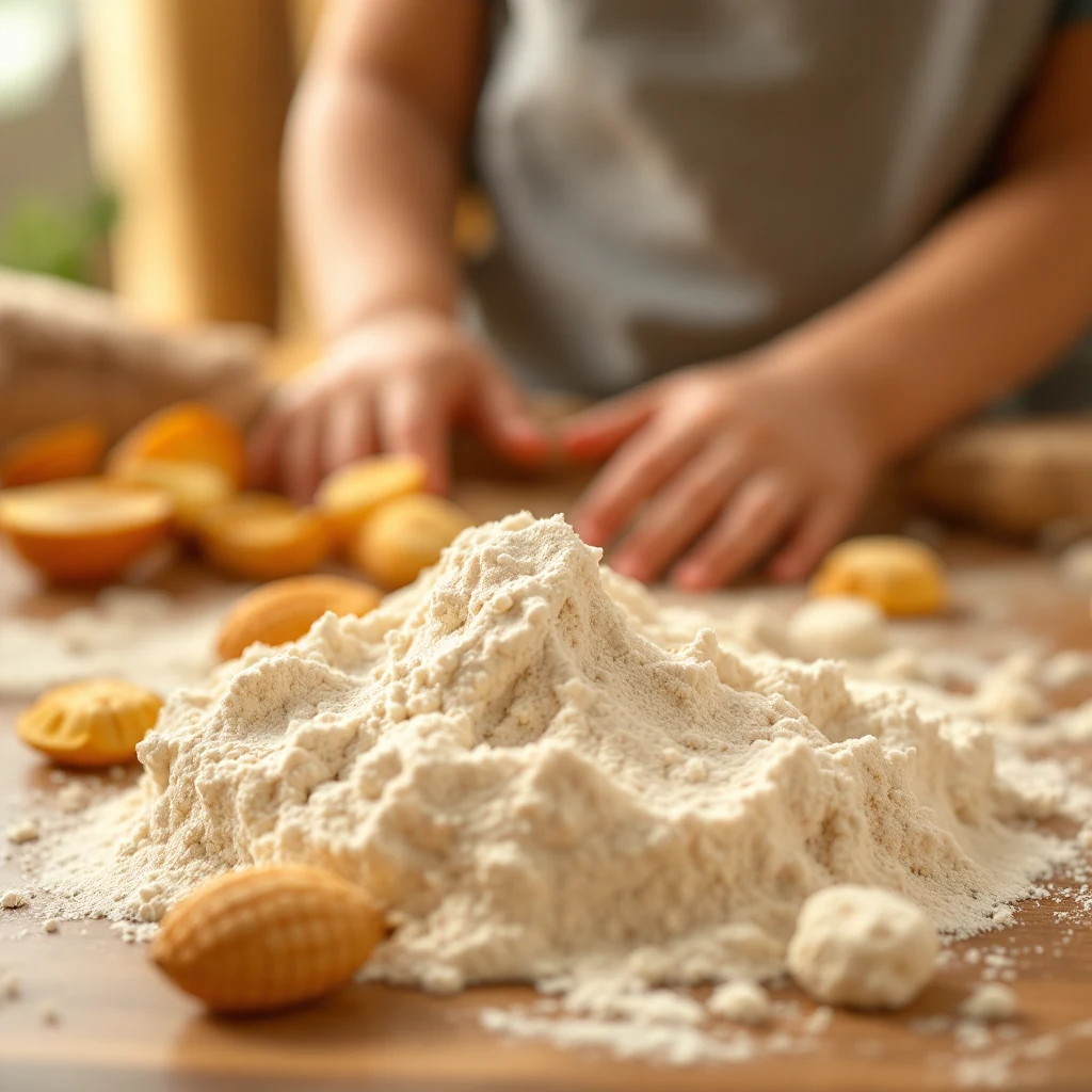 Areia mágica caseira em bandeja com moldes grandes para atividade sensorial infantil