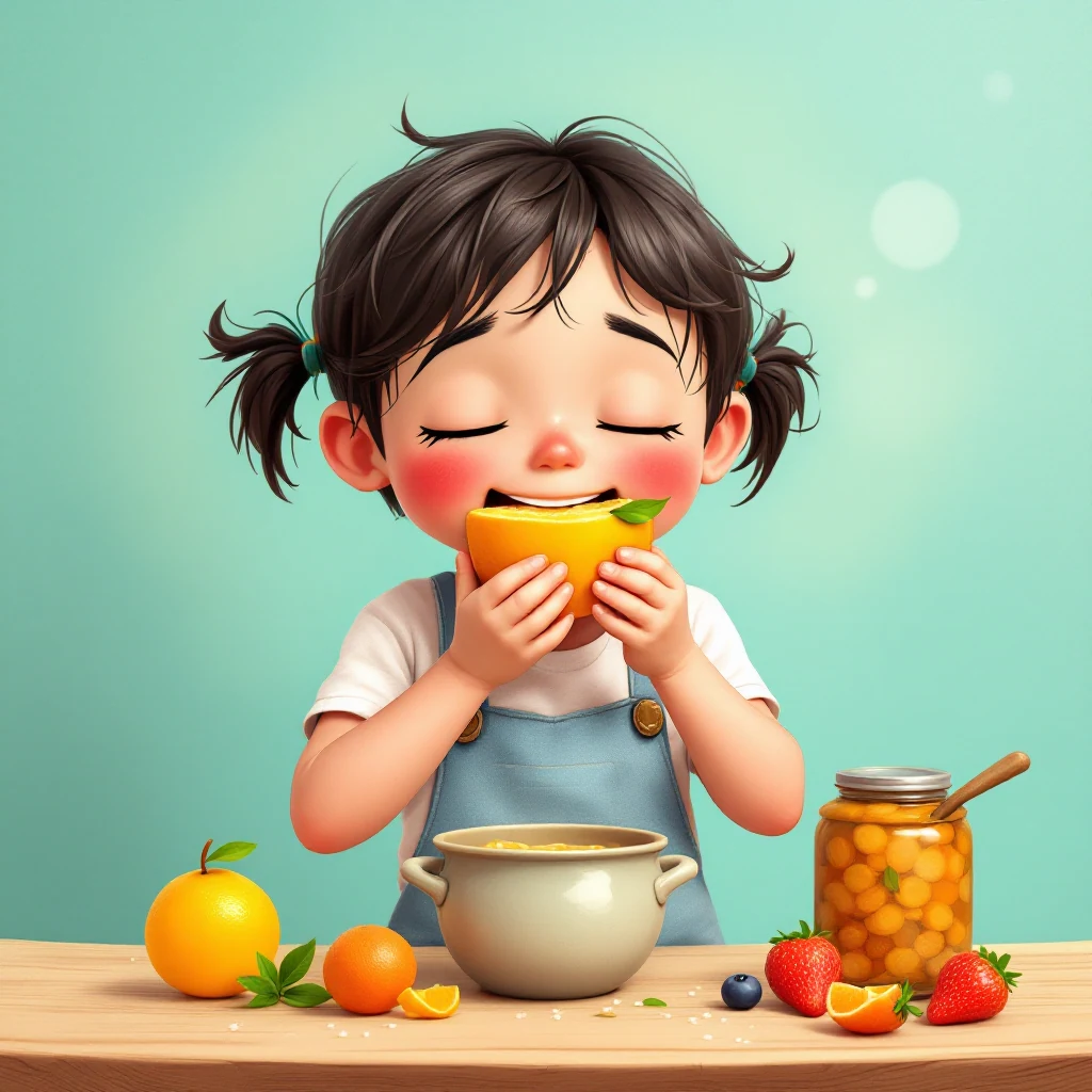 Criança cheirando potes com ervas e frutas em atividade sensorial de olfato