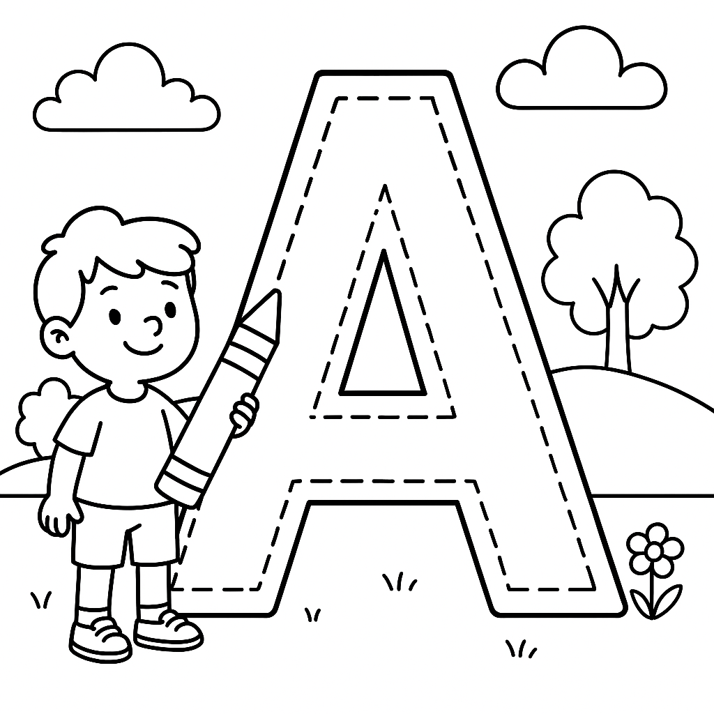 Alfabeto em Letras Gigantes para Traçar