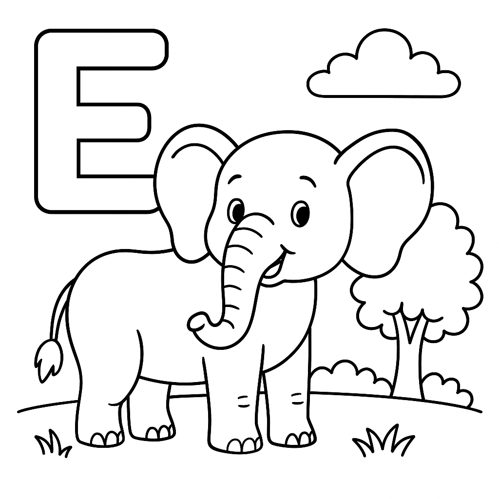 Letra E de Elefante