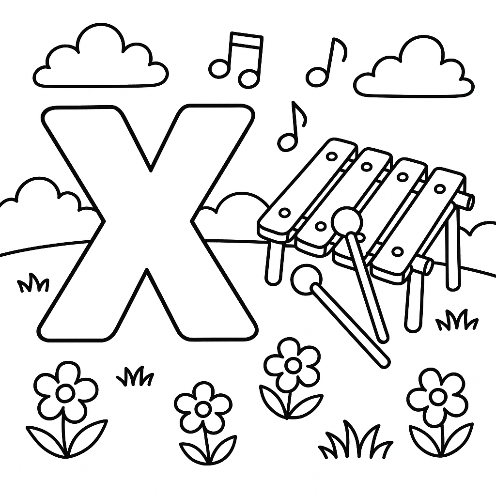 Letra X de Xilofone Musical