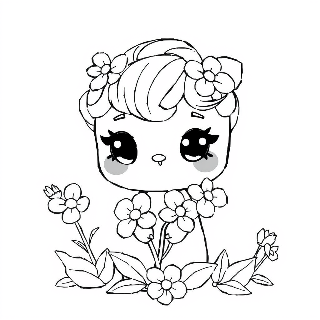 Abelhinha Kawaii com Flores