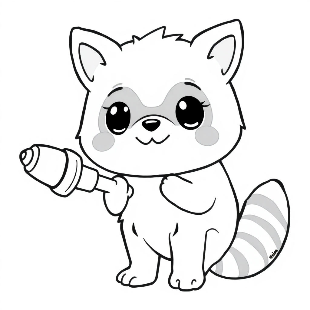 Esquilo Kawaii com Bolota