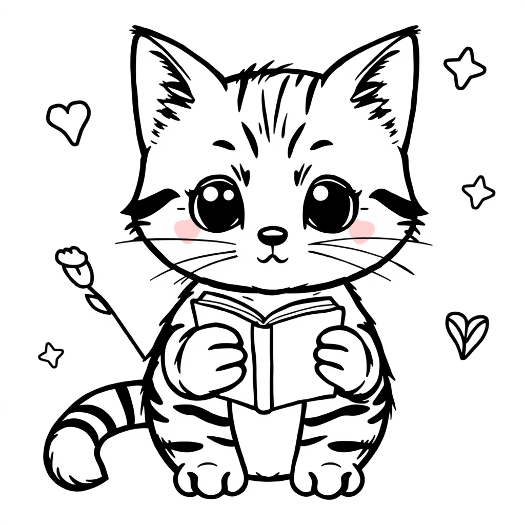 Gatinho Kawaii com Novelo de Lã