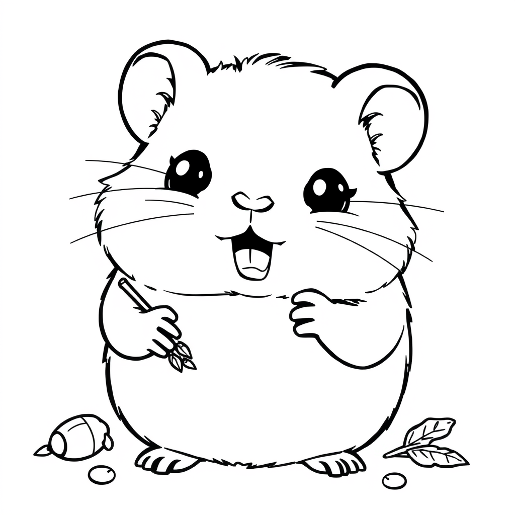 Hamster Kawaii com Sementes