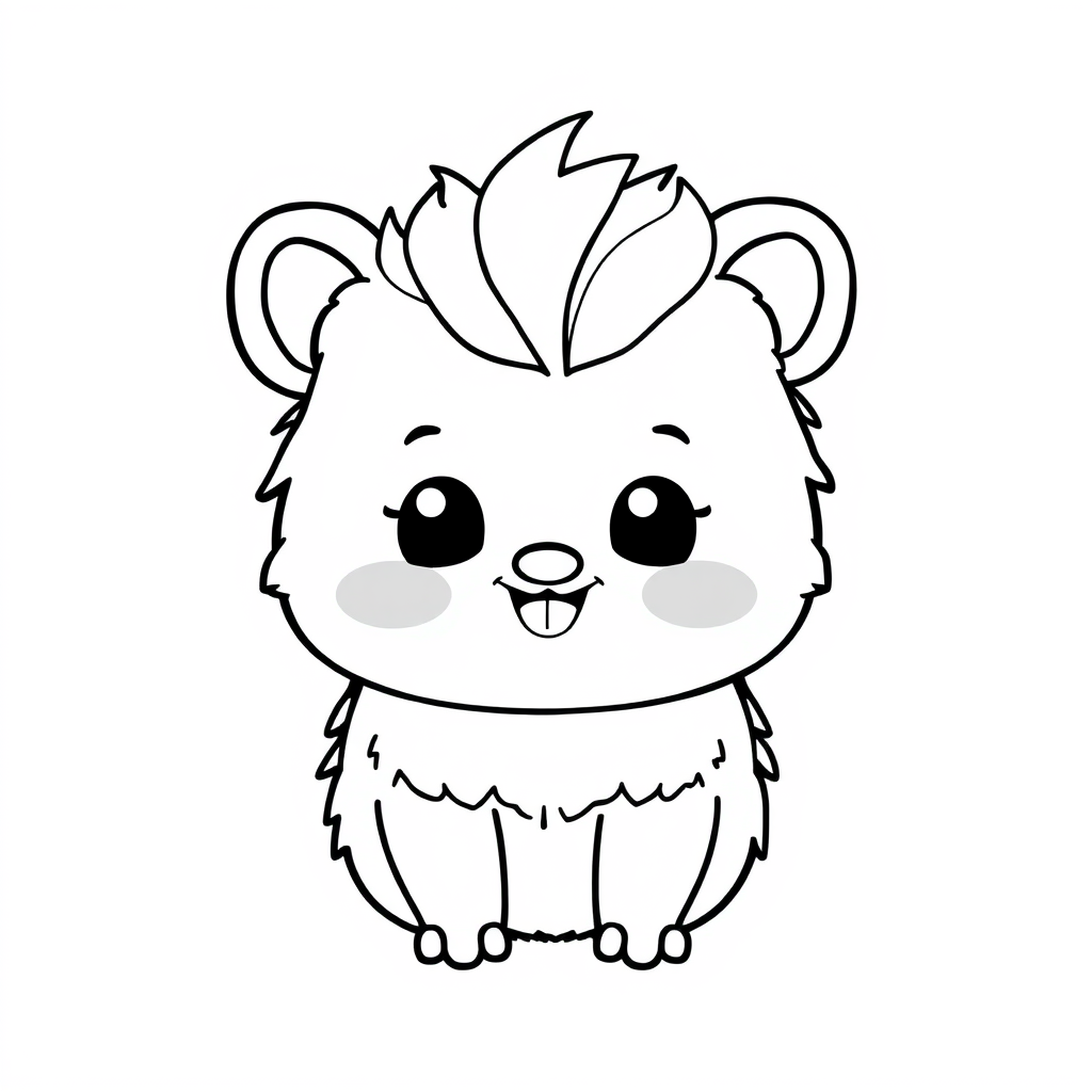 Leãozinho Kawaii Sorrindo