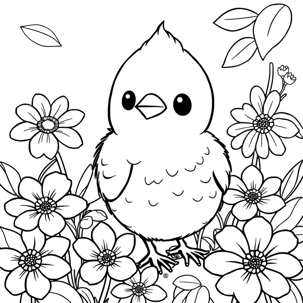 Ovelhinha Kawaii entre Flores