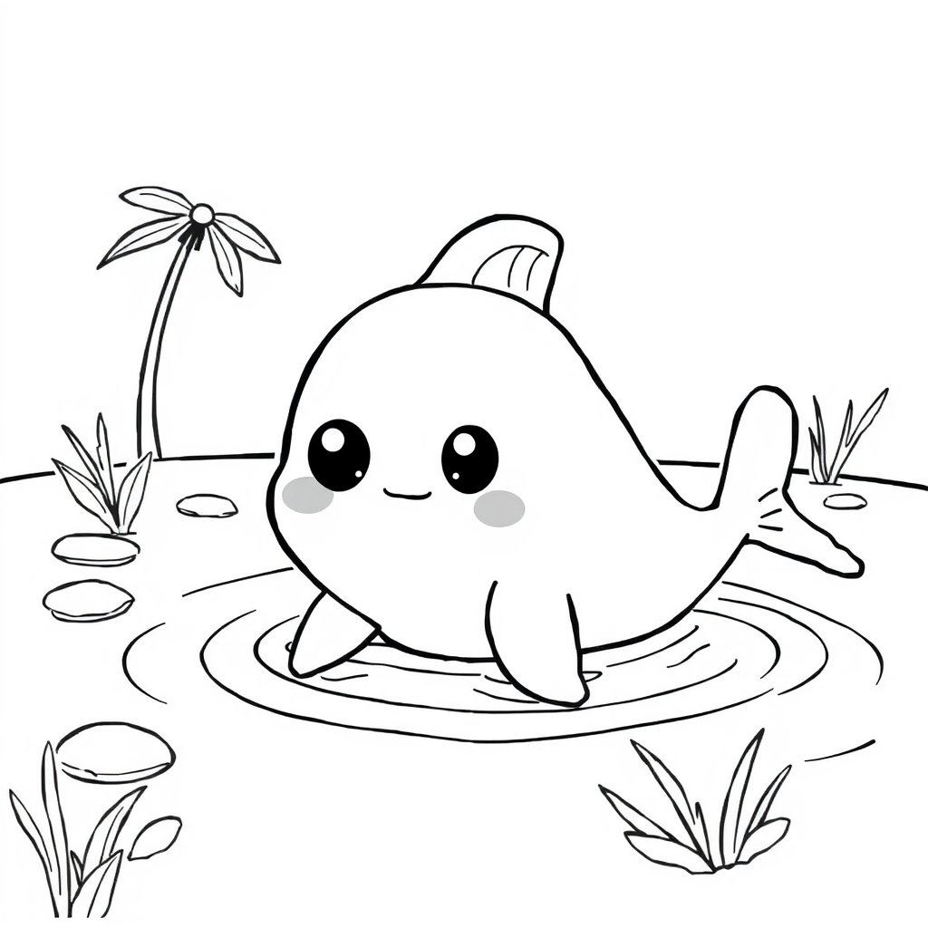 Patinho Kawaii na Lagoa