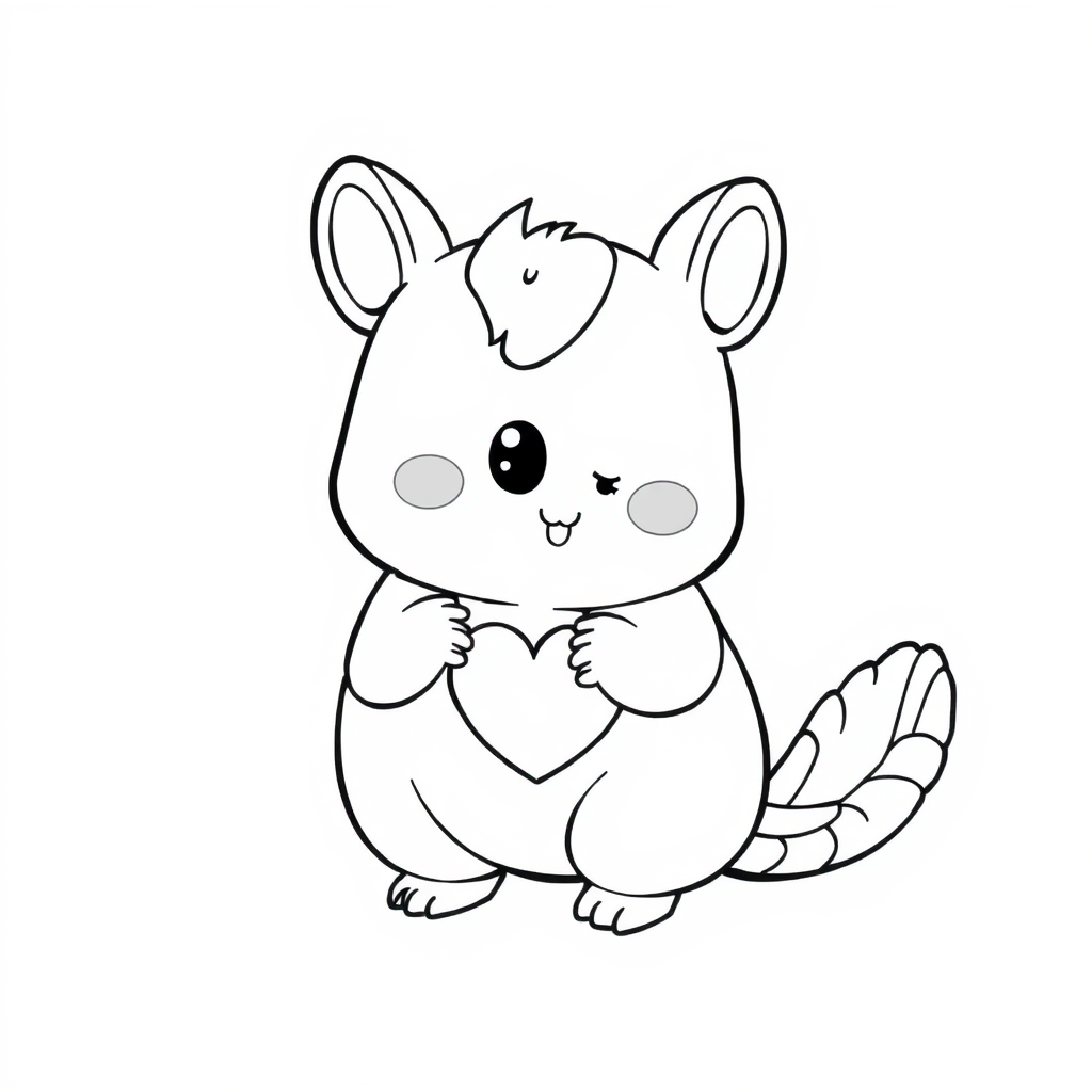 Porquinho Kawaii com Coração