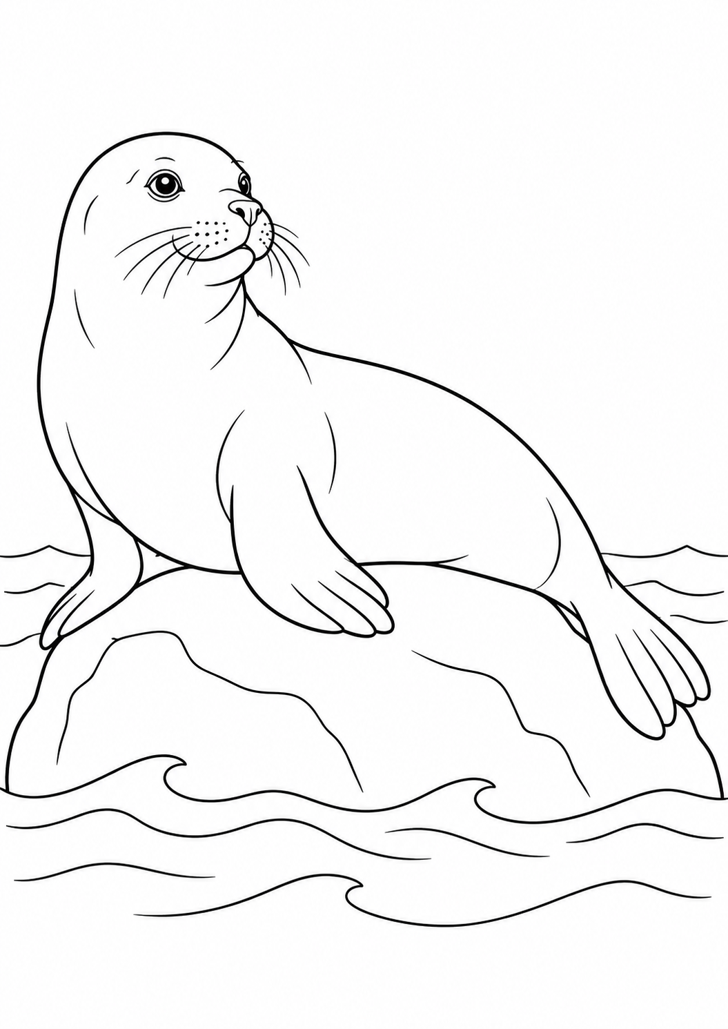 Foca Descansando Sobre uma Rocha