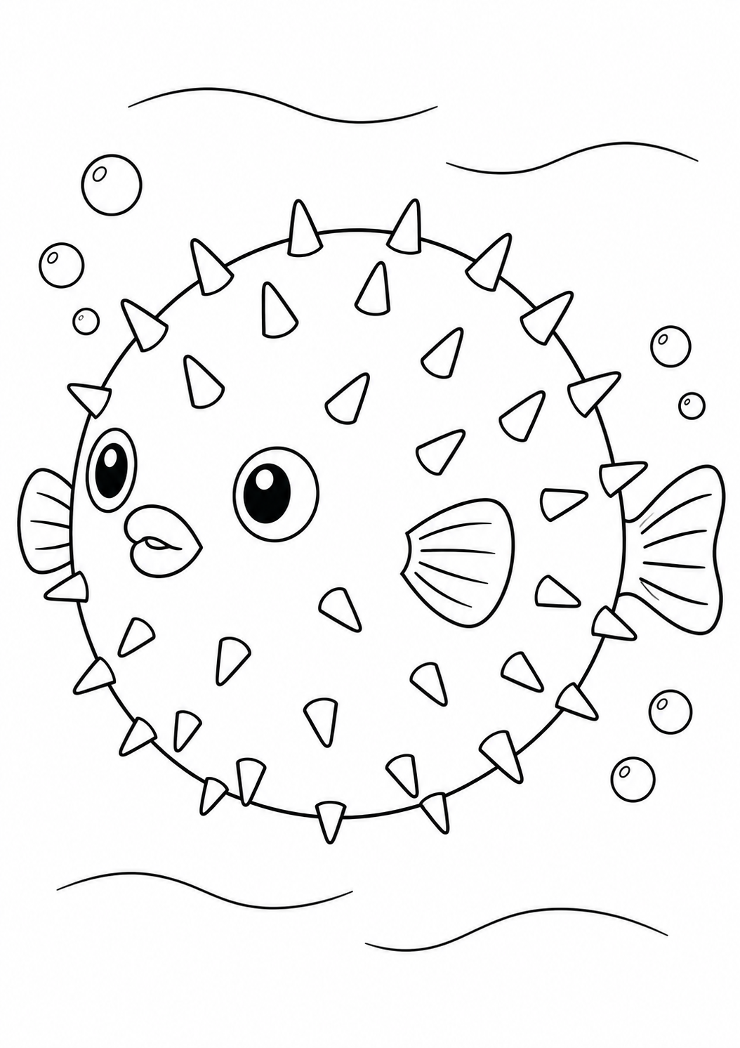 Peixe-Balão Nadando no Oceano