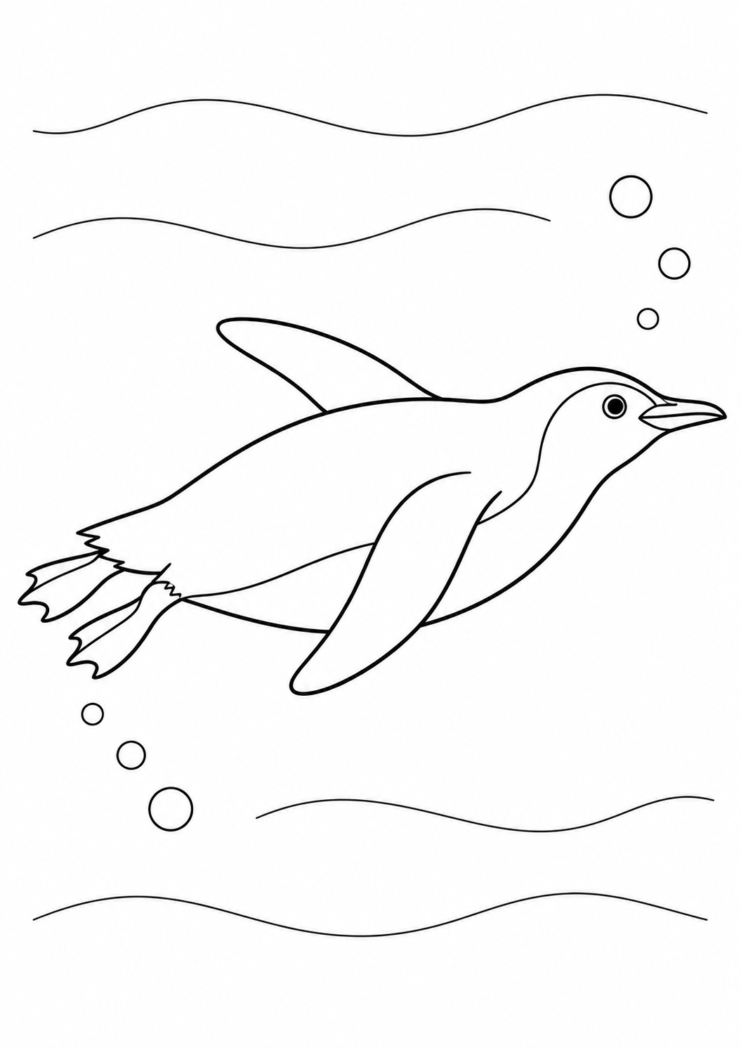 Pinguim Nadando Debaixo da Água