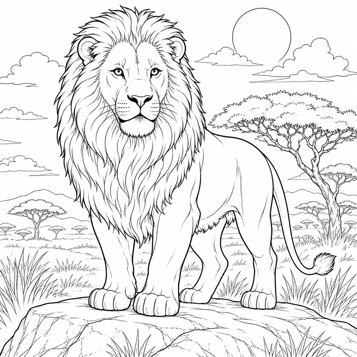 Leão Rei da Selva com Juba Majestosa