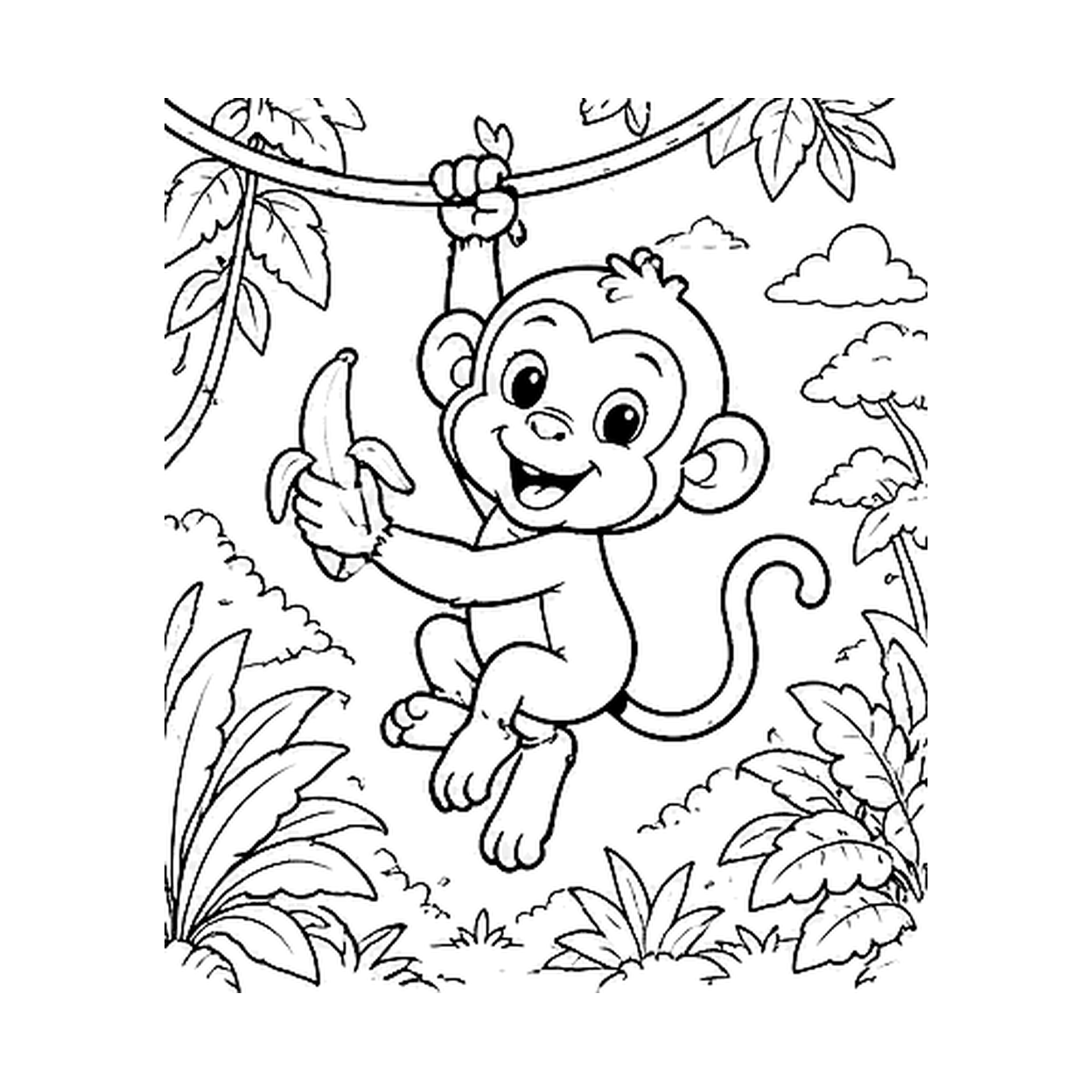 Macaquinho no Galho com Banana