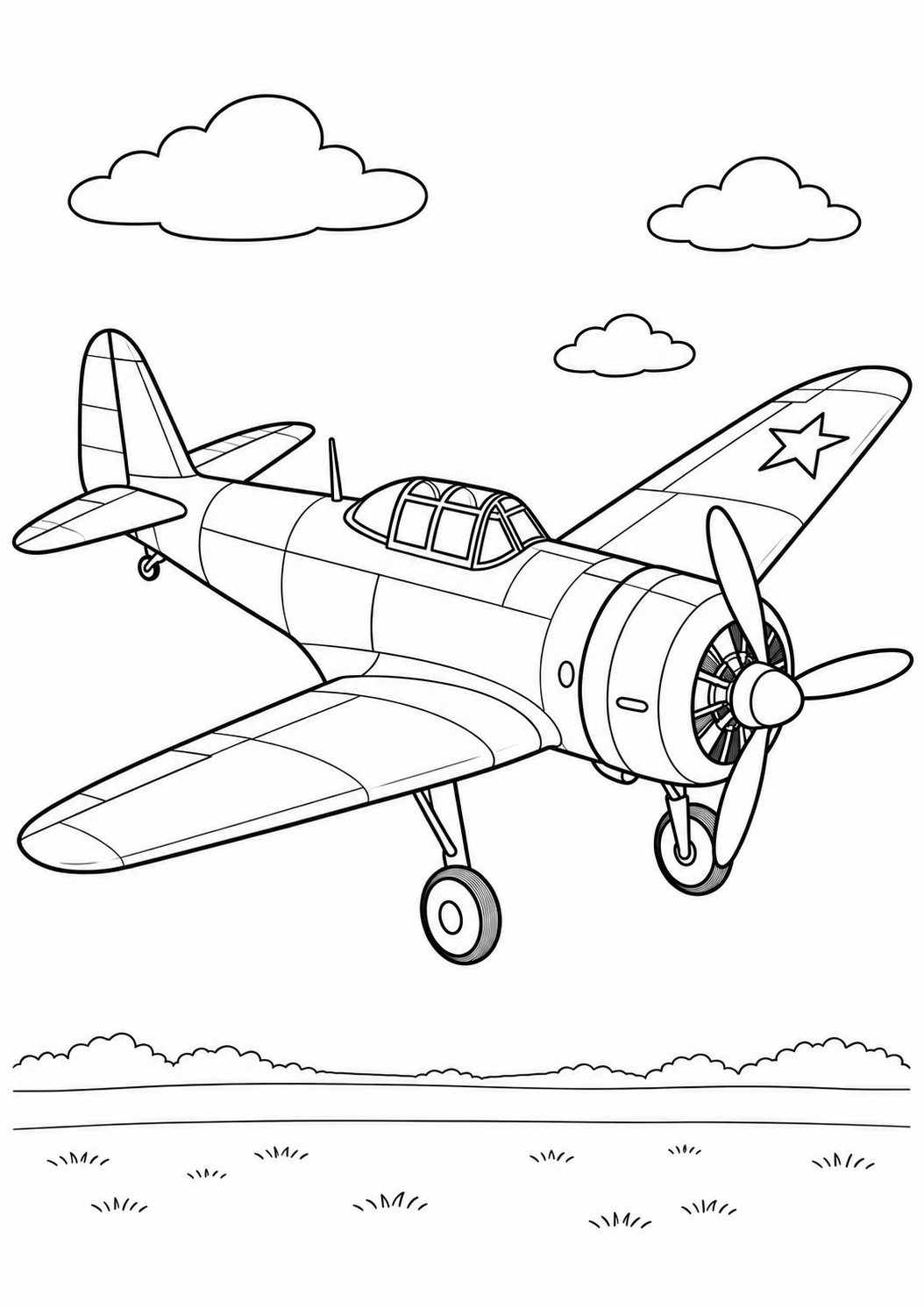 Avião Militar Clássico de Hélice