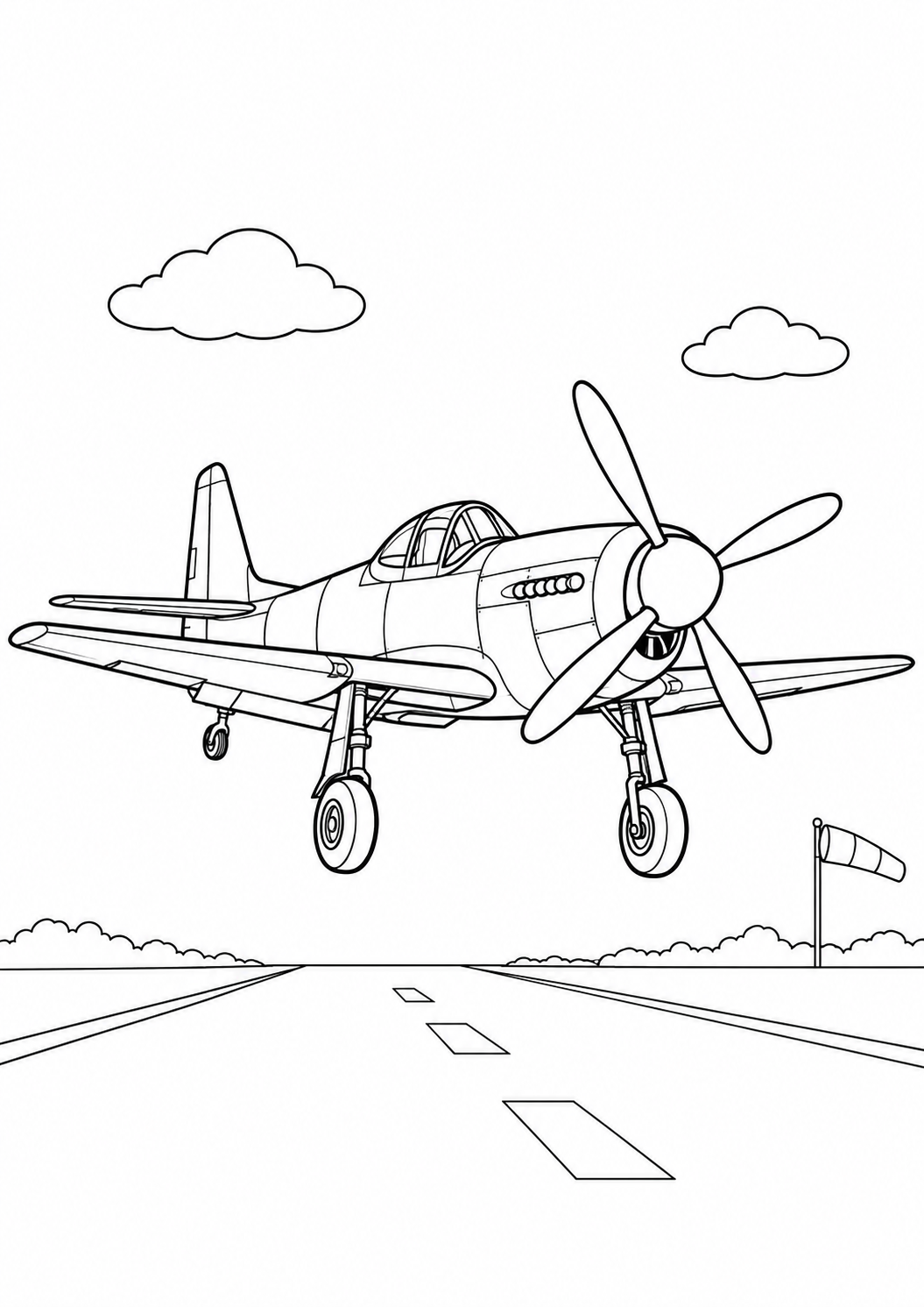 Avião Militar com Trem de Pouso Baixado