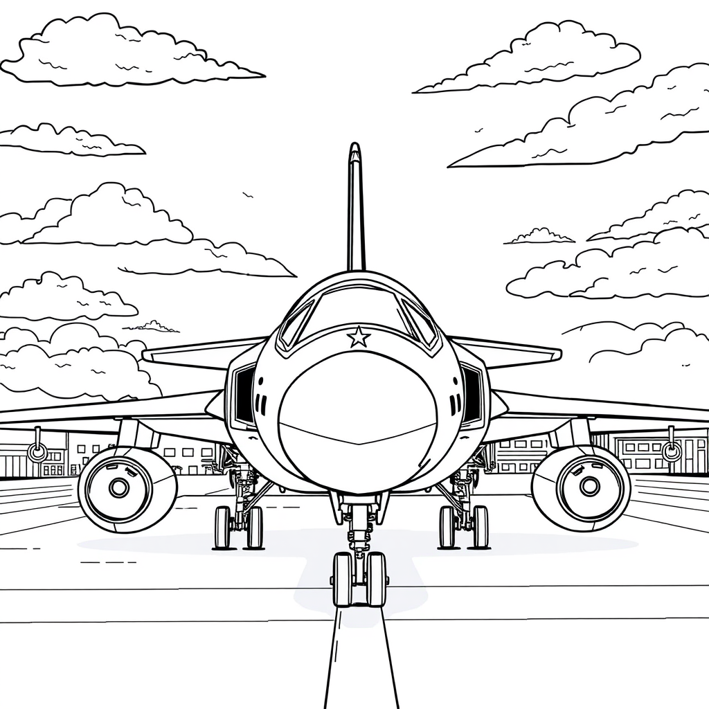 Avião Militar em uma Base Aérea
