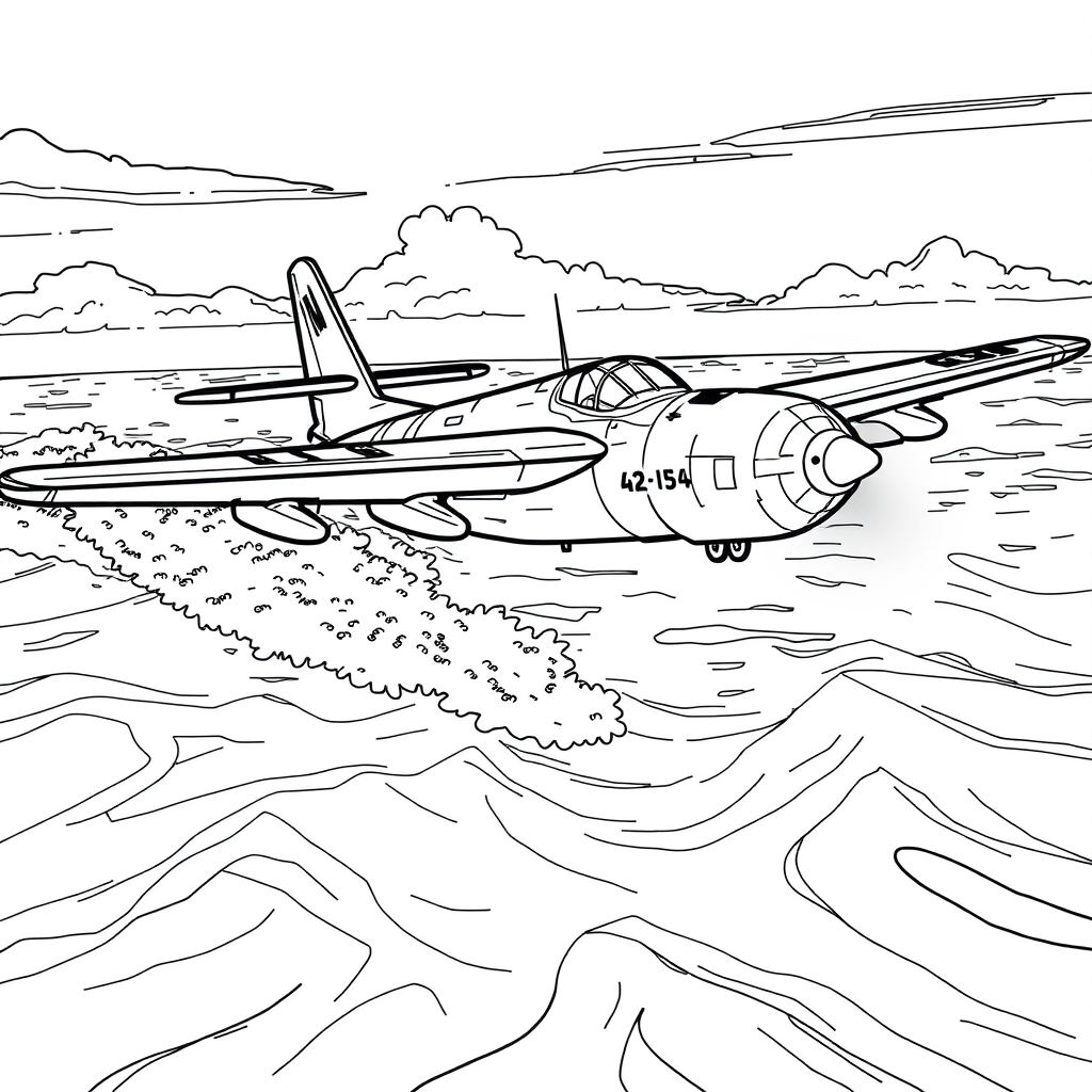 Avião Militar Sobre o Oceano