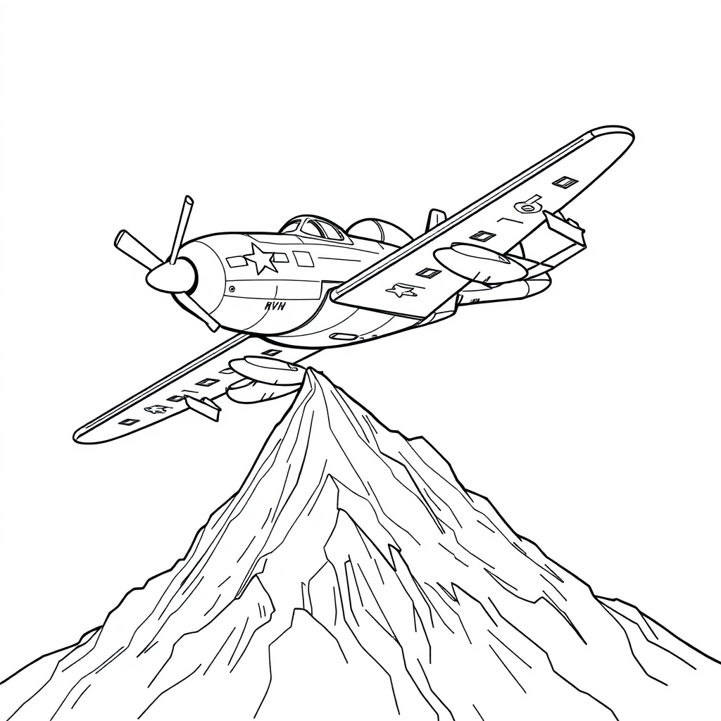 Avião Militar Sobrevoando Montanhas
