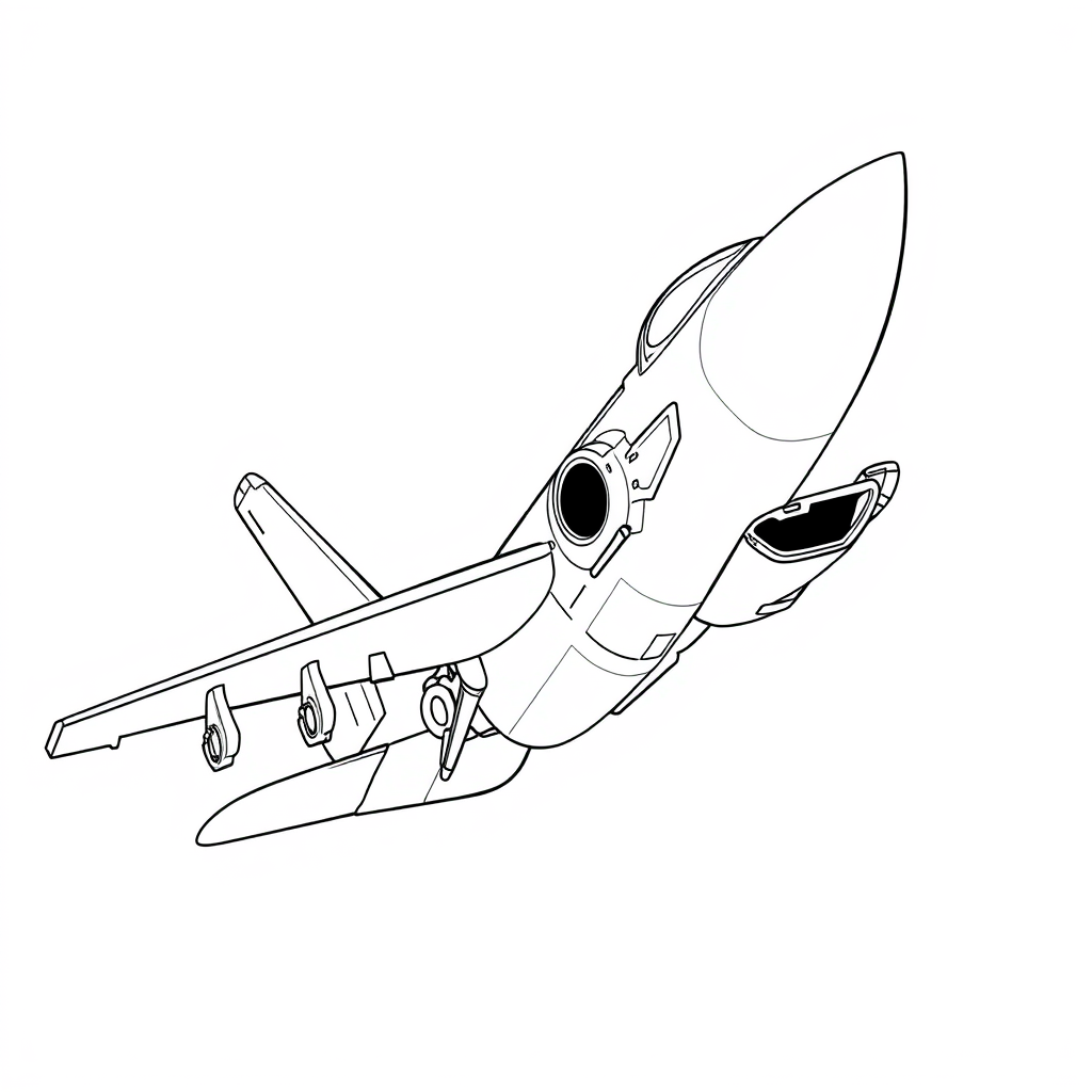 Avião Militar Visto de Perfil