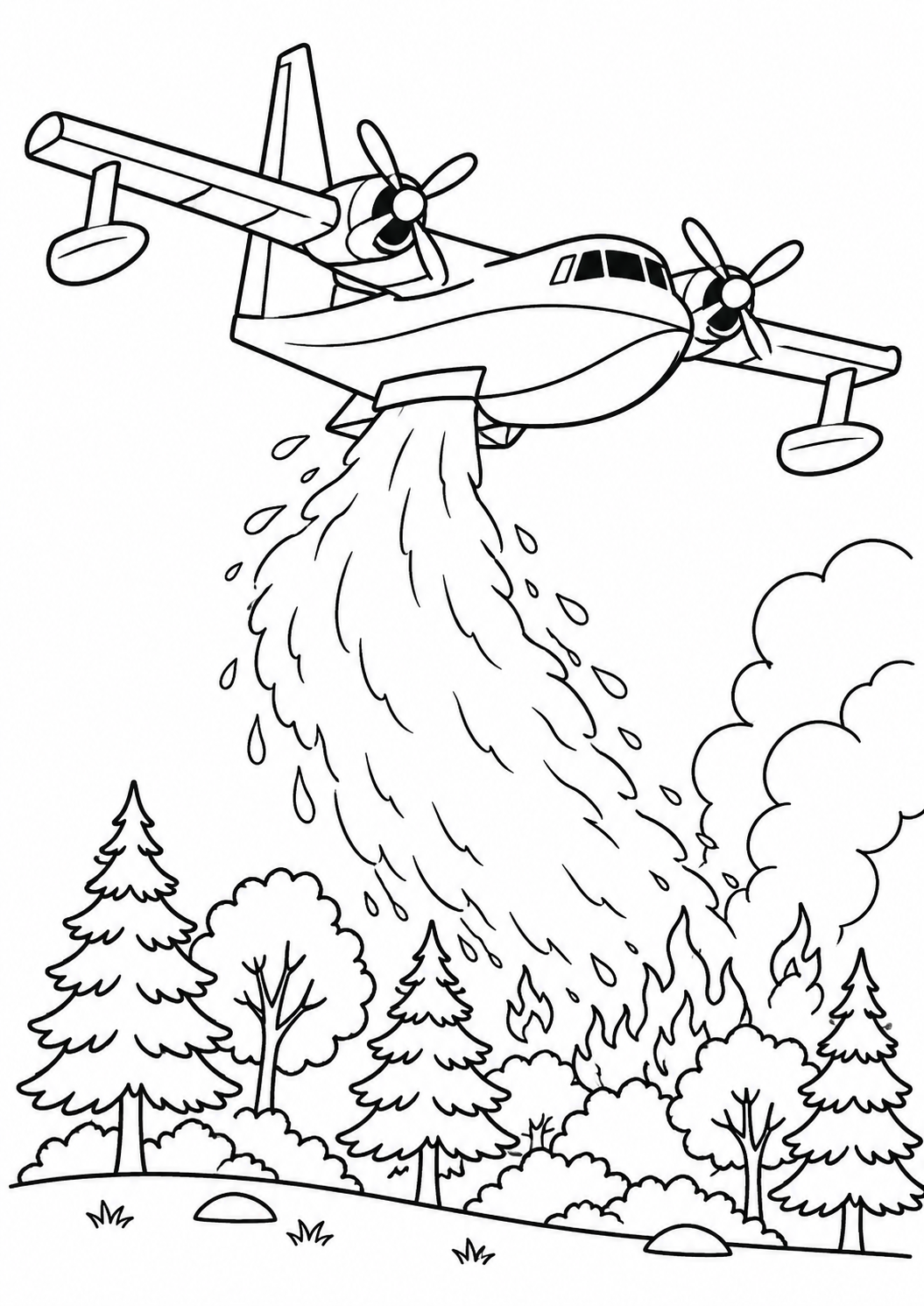 Avião Incêndio Florestal com Tanque de Água