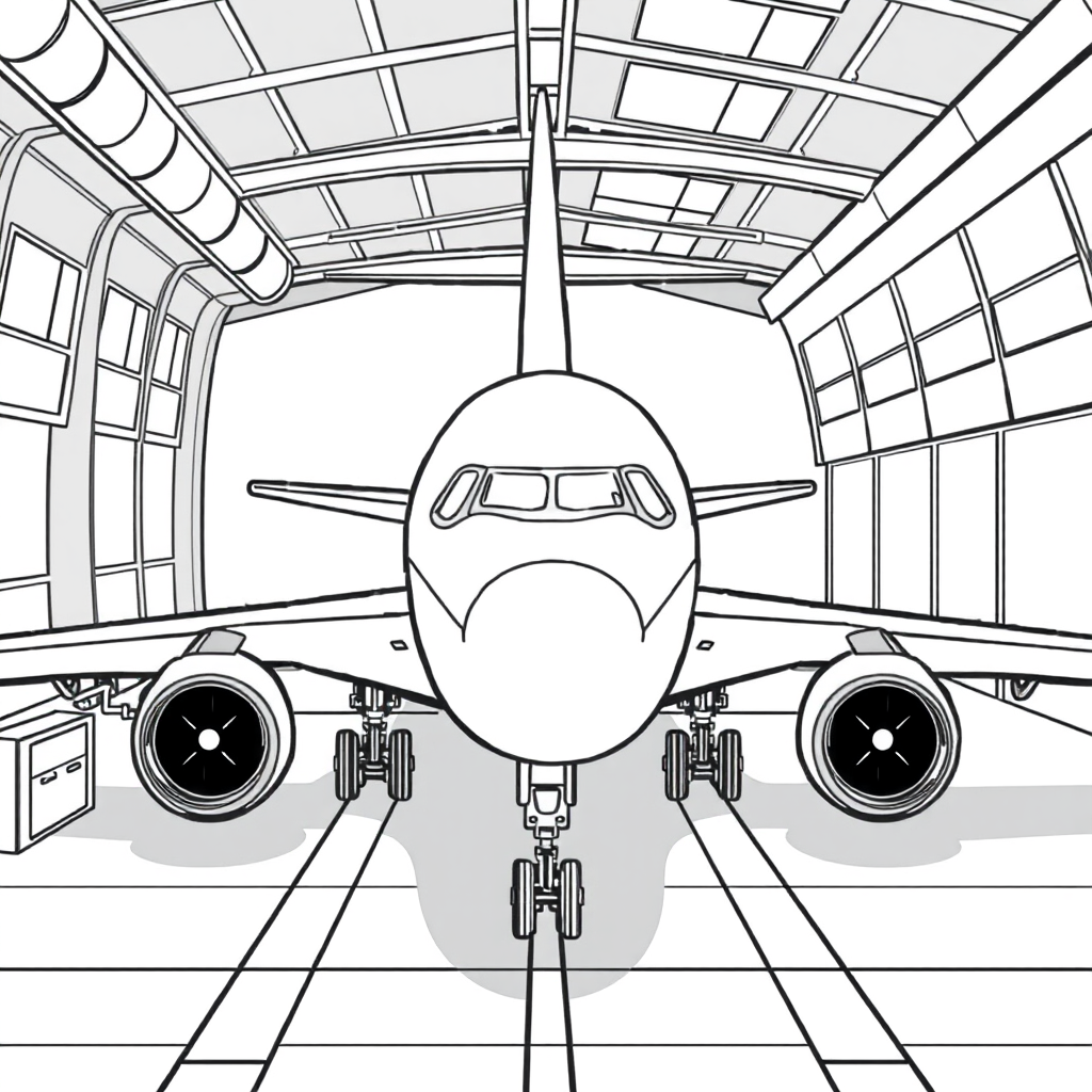 Avião no Hangar do Aeroporto