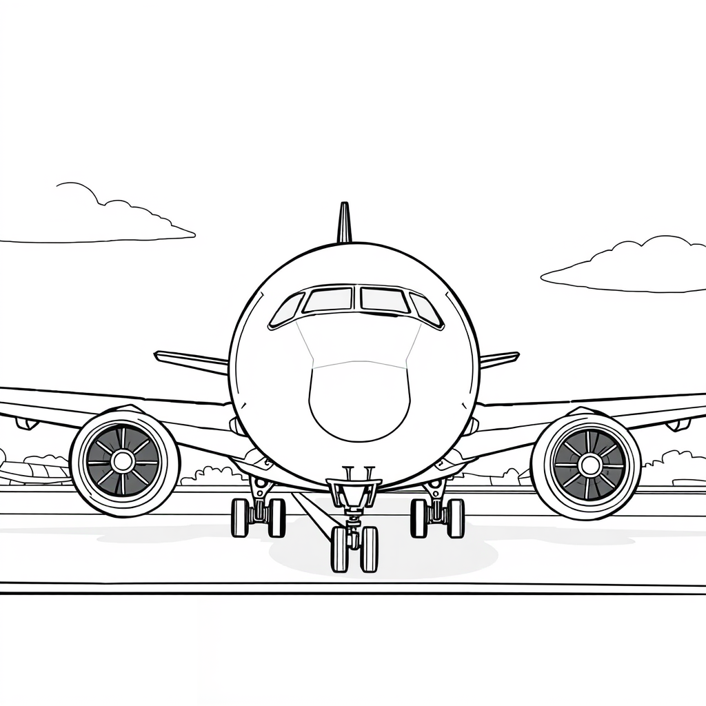 Avião Pousando no Aeroporto