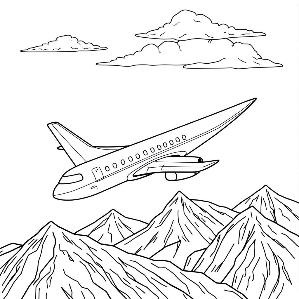 Avião Voando Sobre as Montanhas