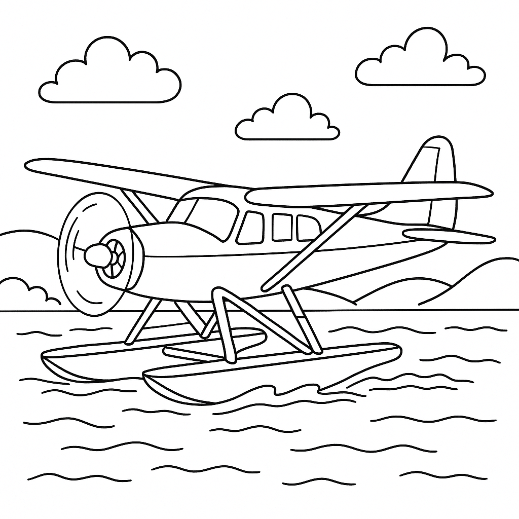 Hidroavião Pousando na Água