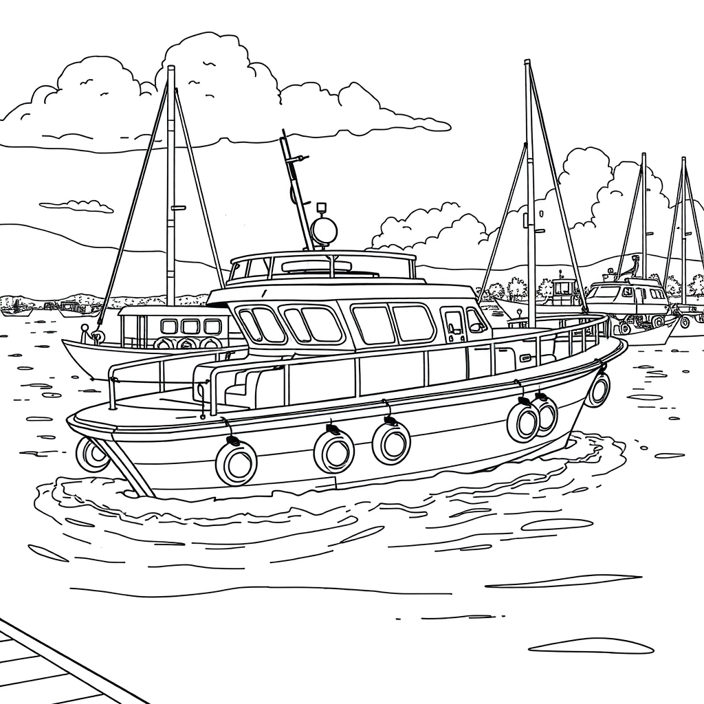 Barco Atracado em uma Marina