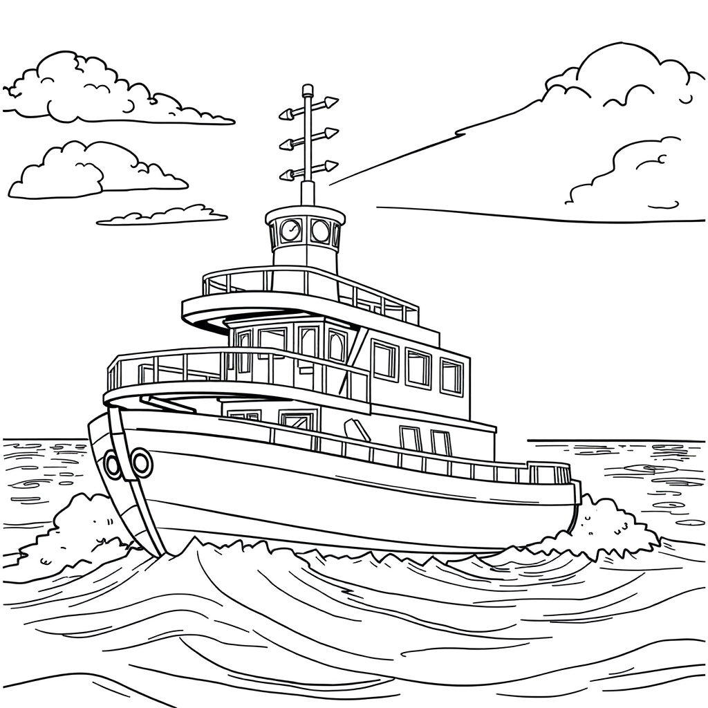 Barco com Farol ao Fundo