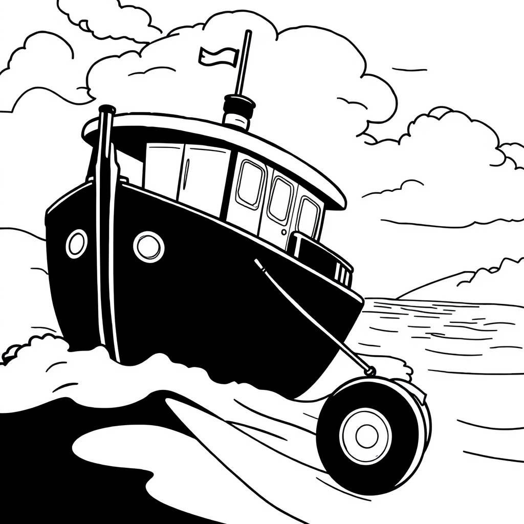 Barco de Madeira com Âncora