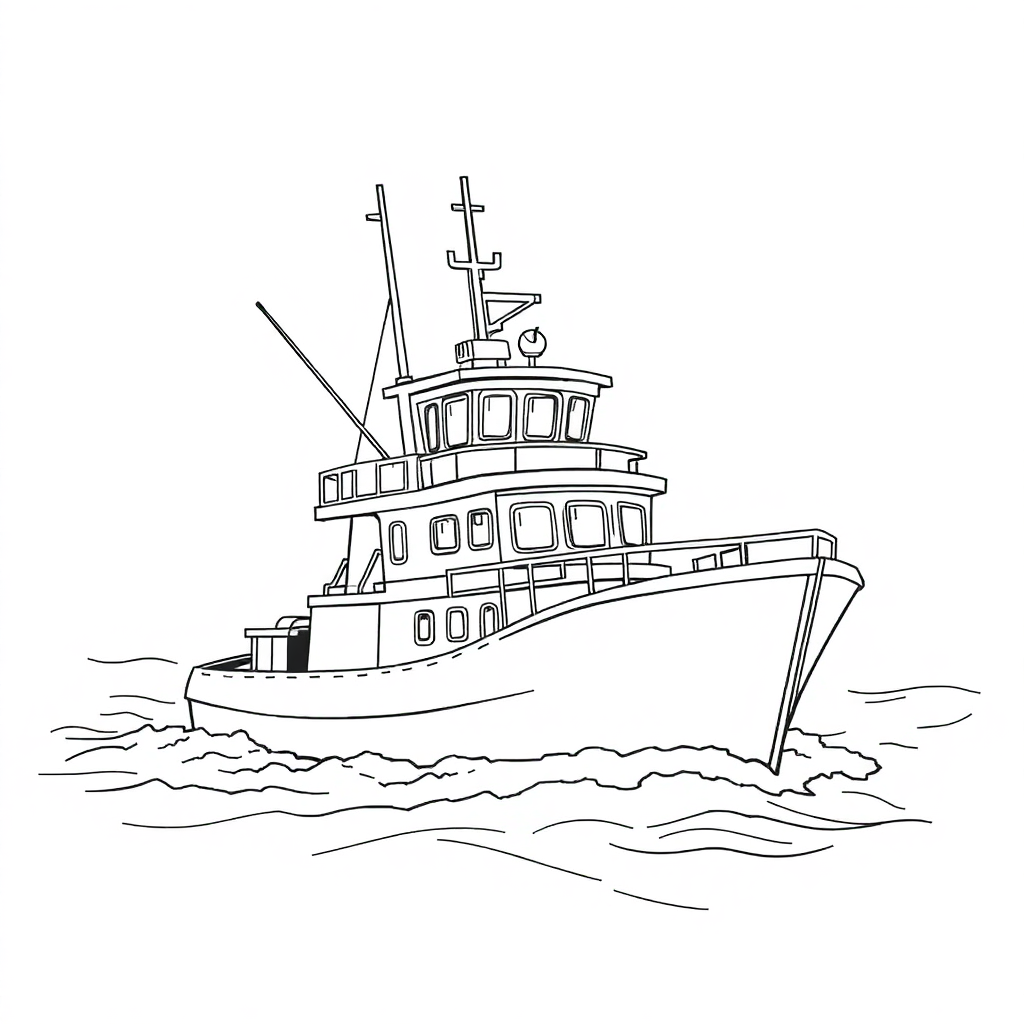 Barco de Pesca no Oceano