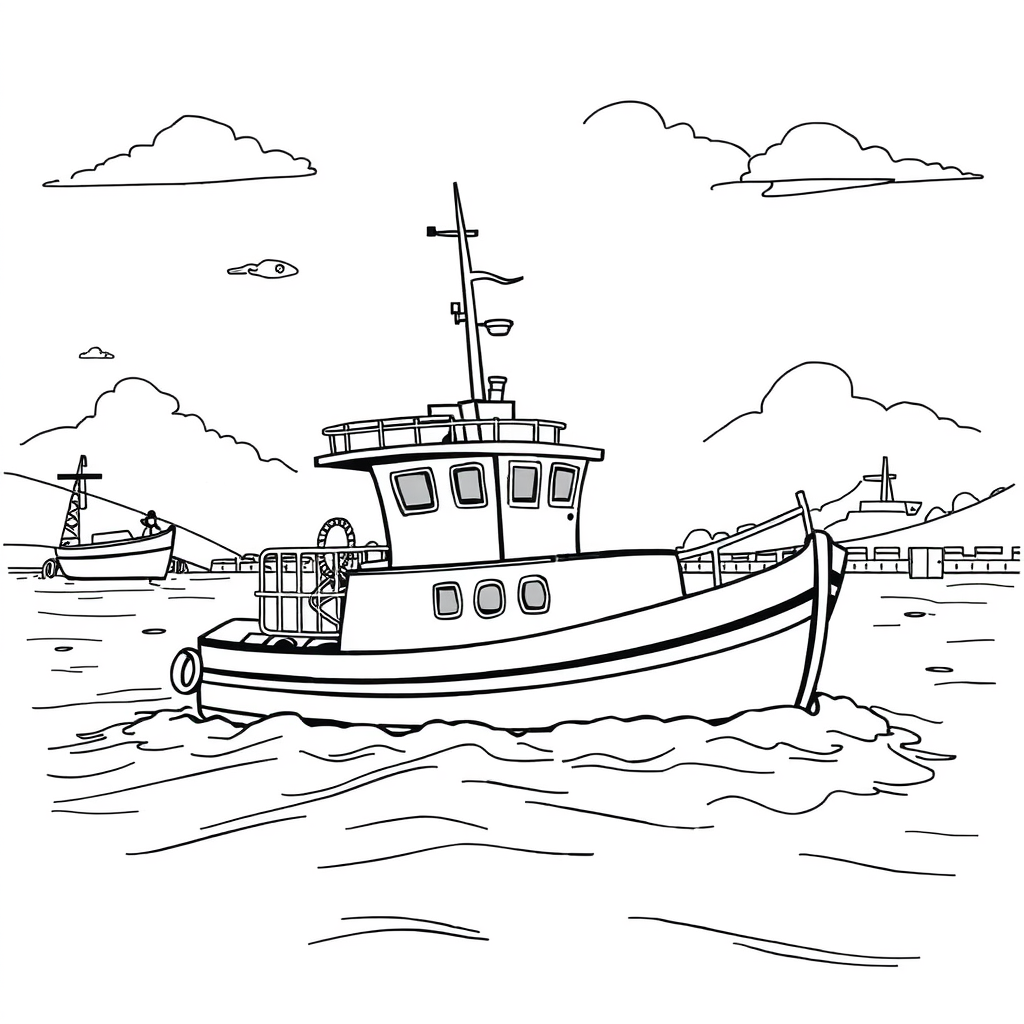 Barco de Pesca Voltando ao Porto
