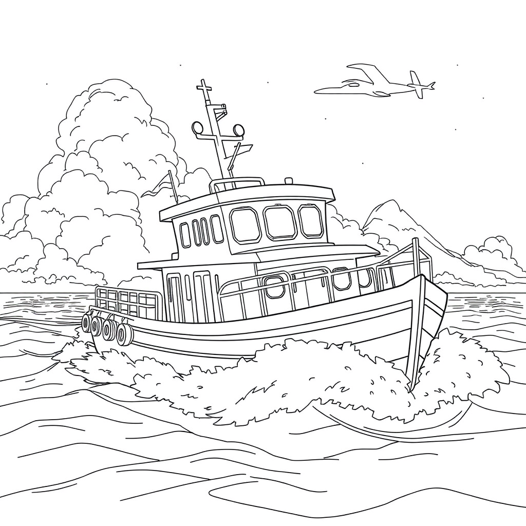 Barco Navegando em Mar Aberto
