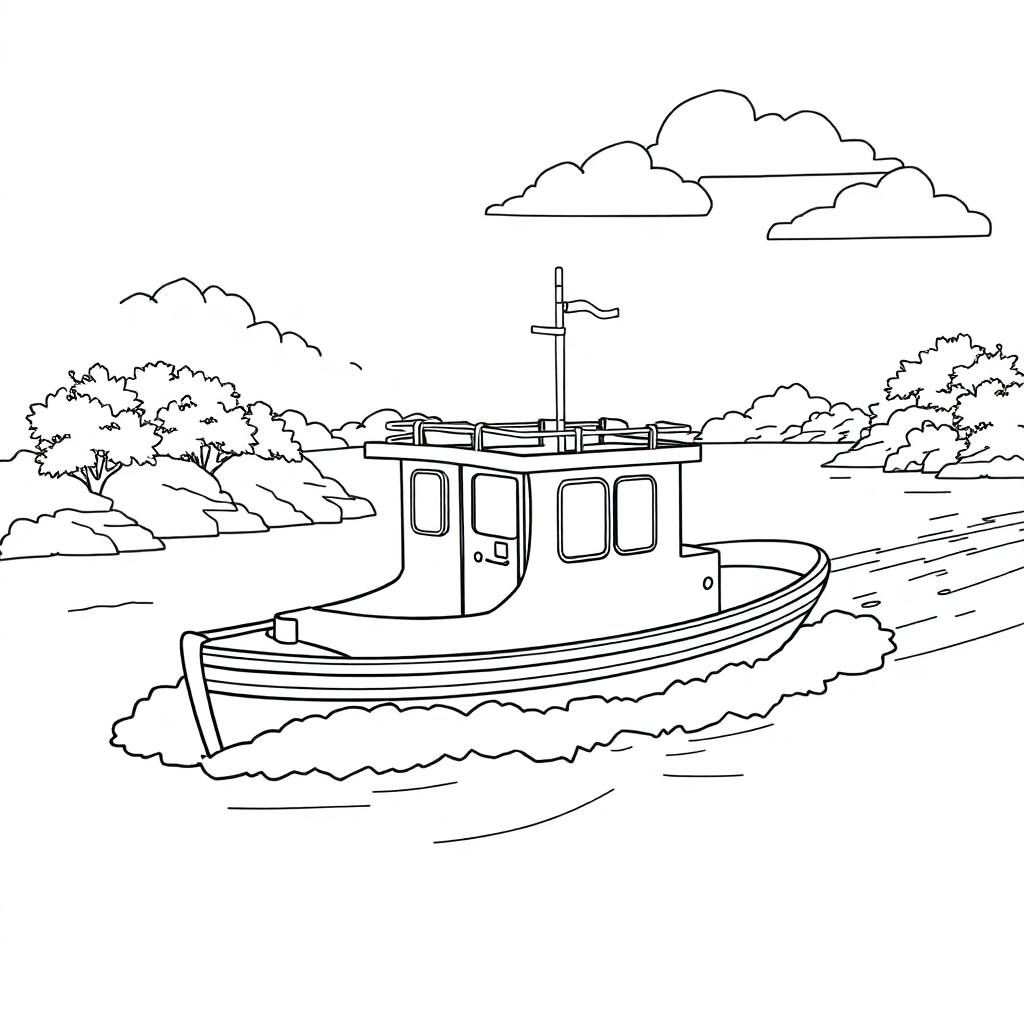 Barco Navegando em um Rio