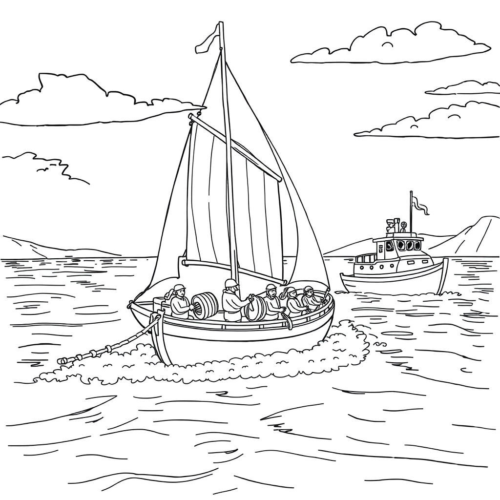 Veleiros Reunidos em uma Regata