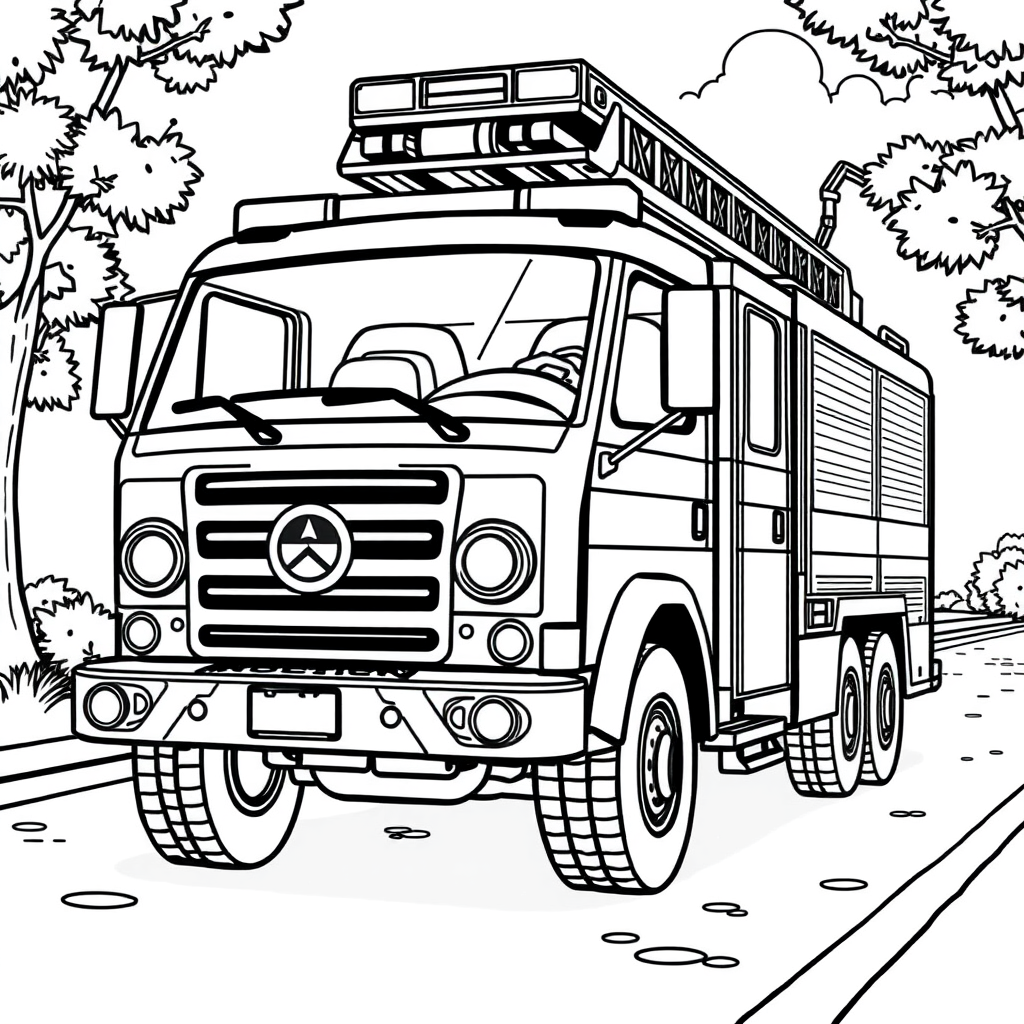 Caminhão de Bombeiros com Escada
