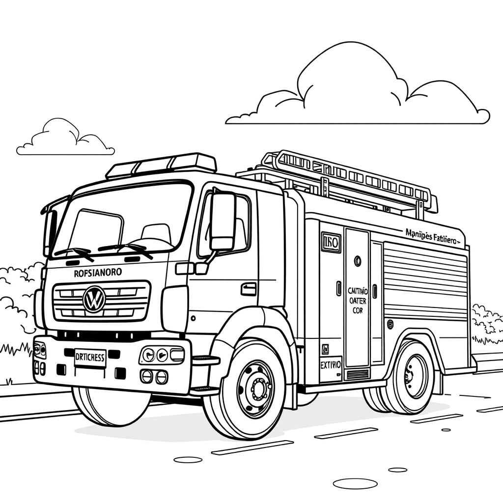 Caminhão de Bombeiros Estacionado