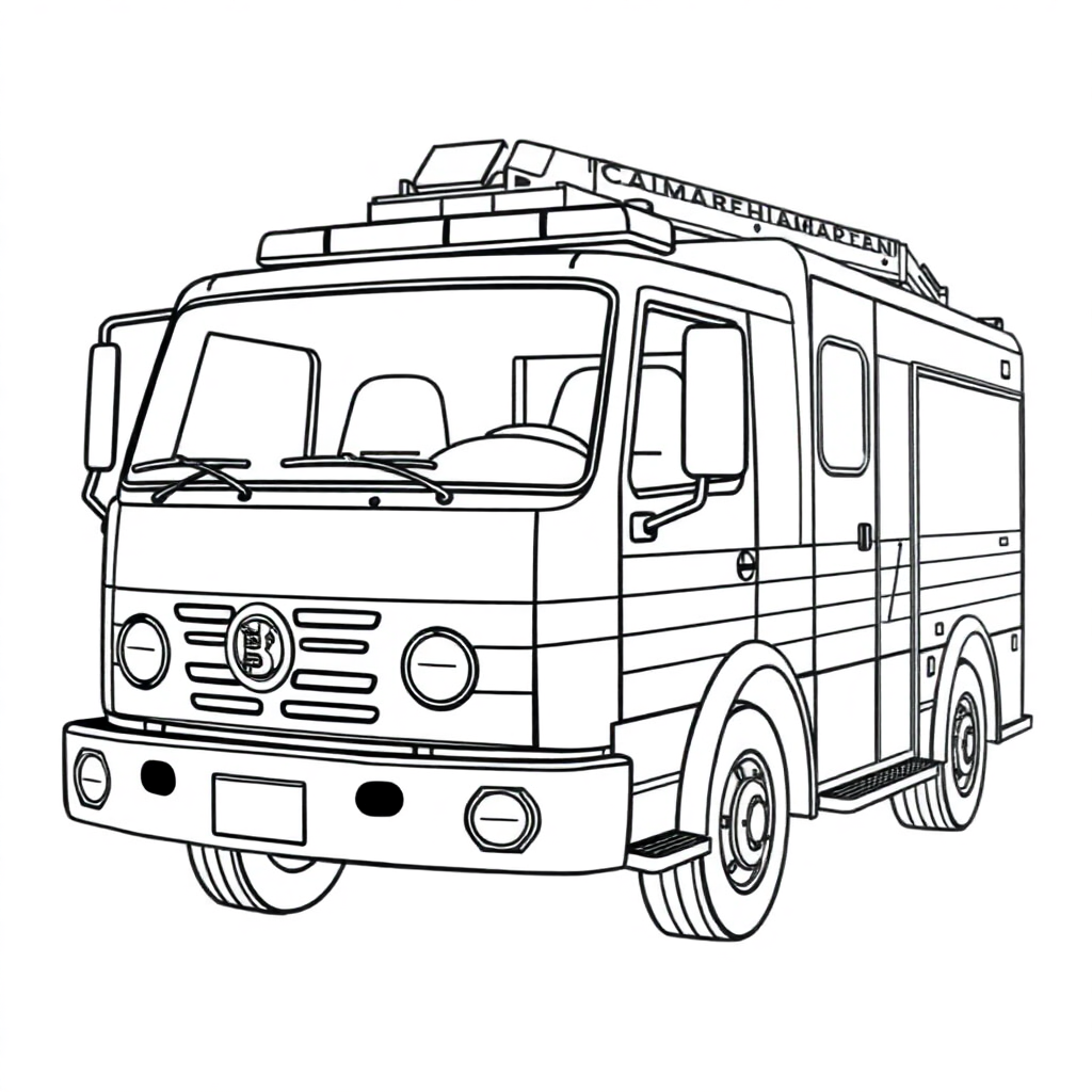 Caminhões de Bombeiros para Colorir