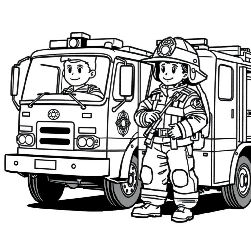 Dois Caminhões de Bombeiros Reunidos