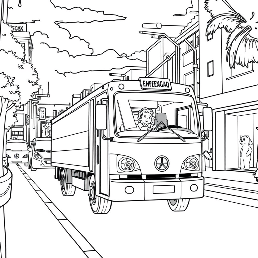Caminhão de Entregas na Cidade