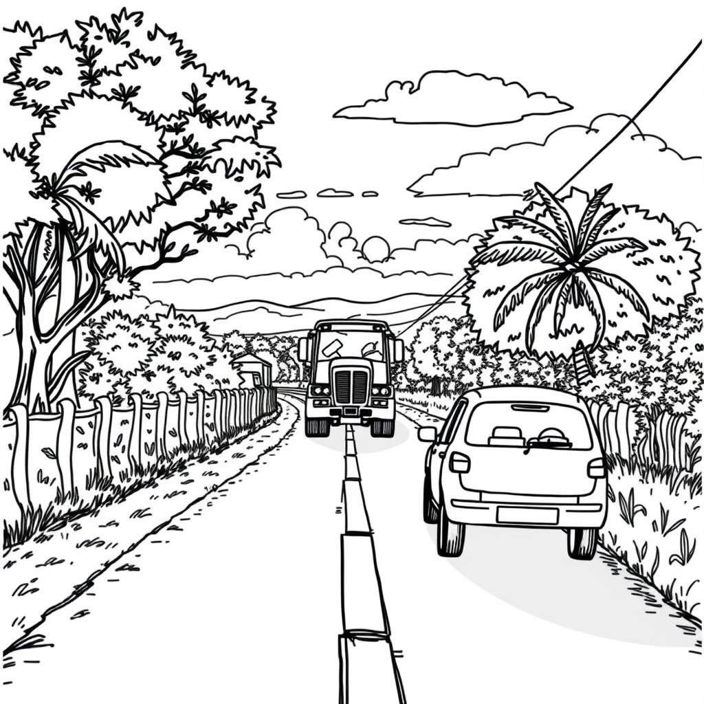 Caminhão em uma Estrada Rural