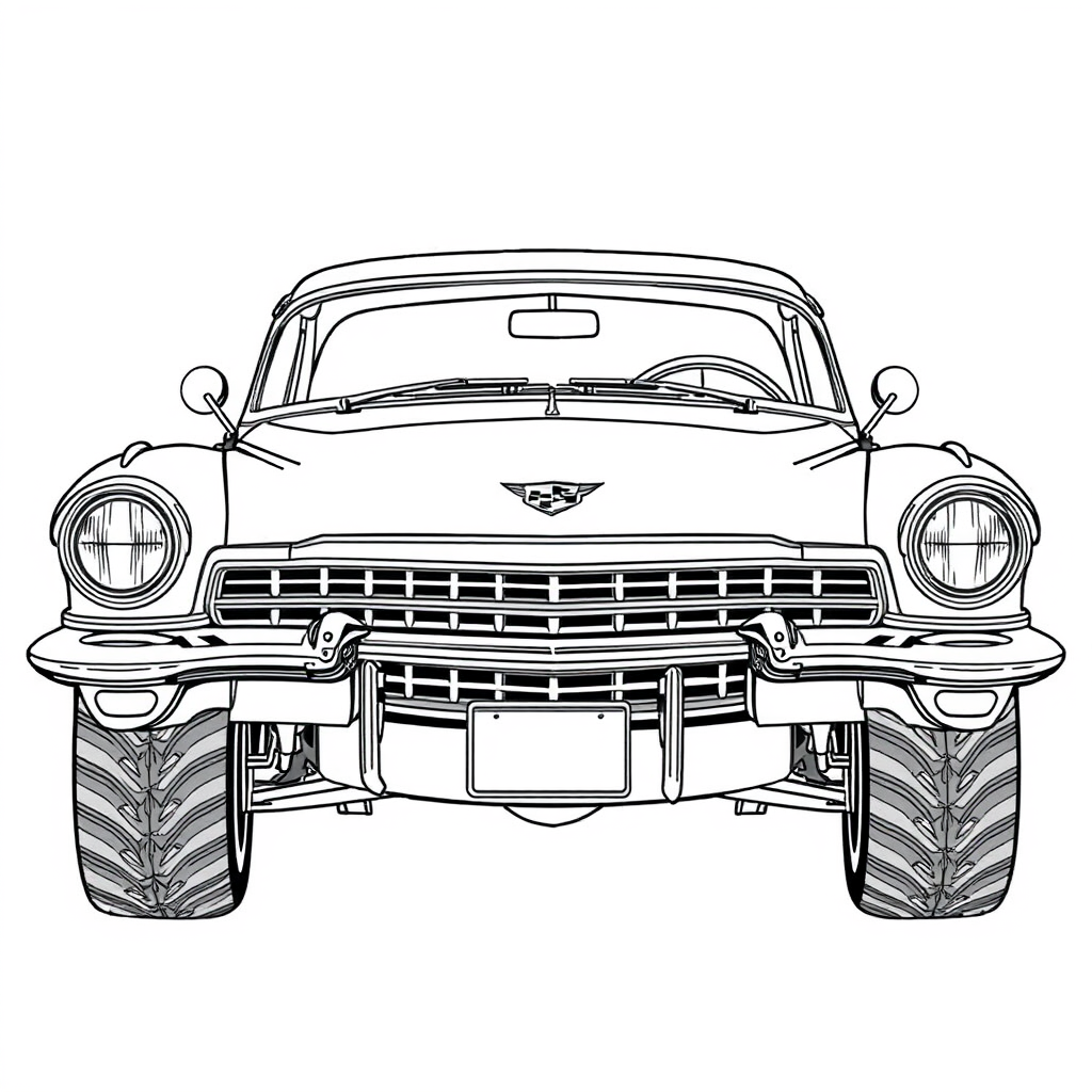 Cadillac Clássico com Grandes Para-Choques