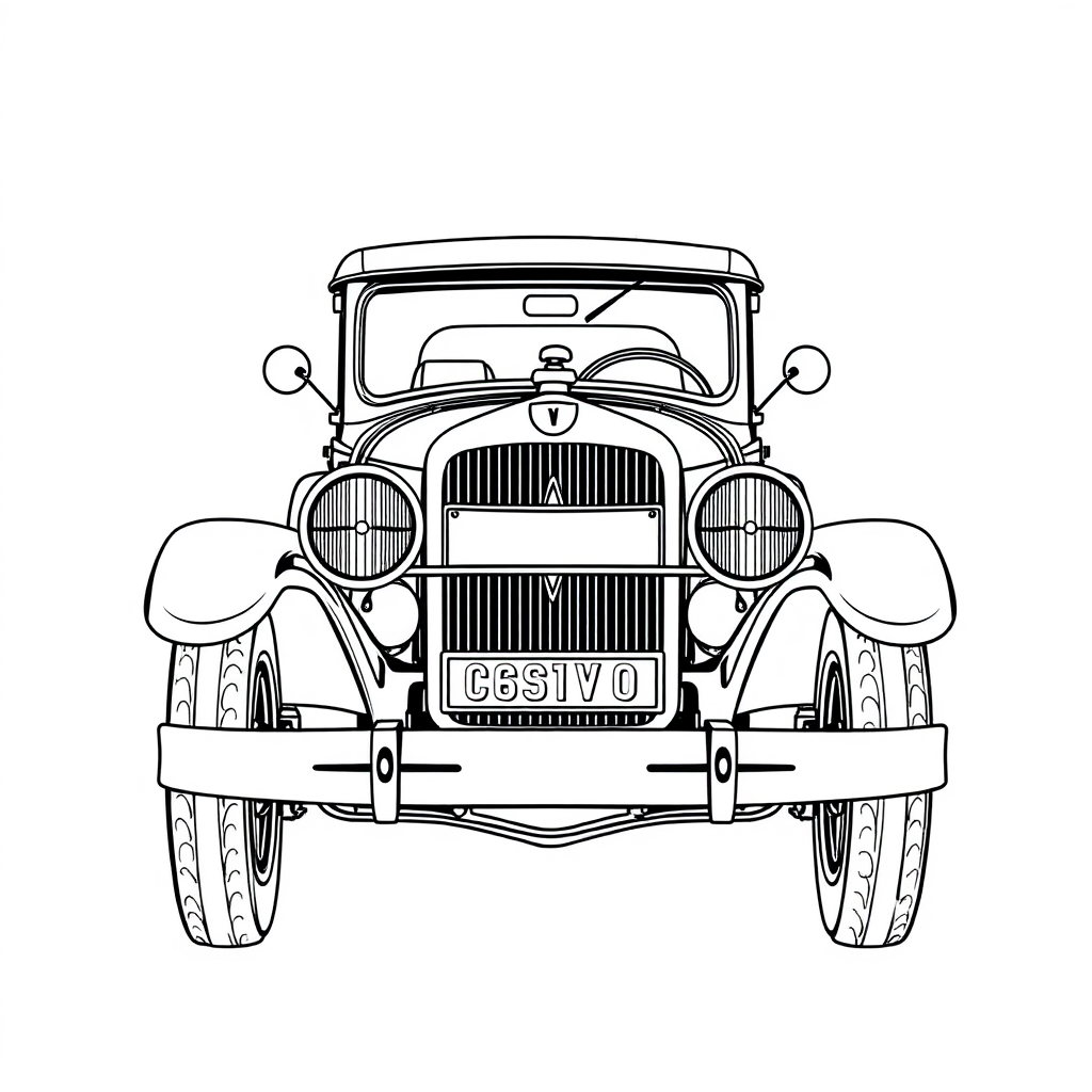 Carro Antigo com Placa Vintage
